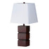 27" Brown Bedside Table Lamp With White Shade