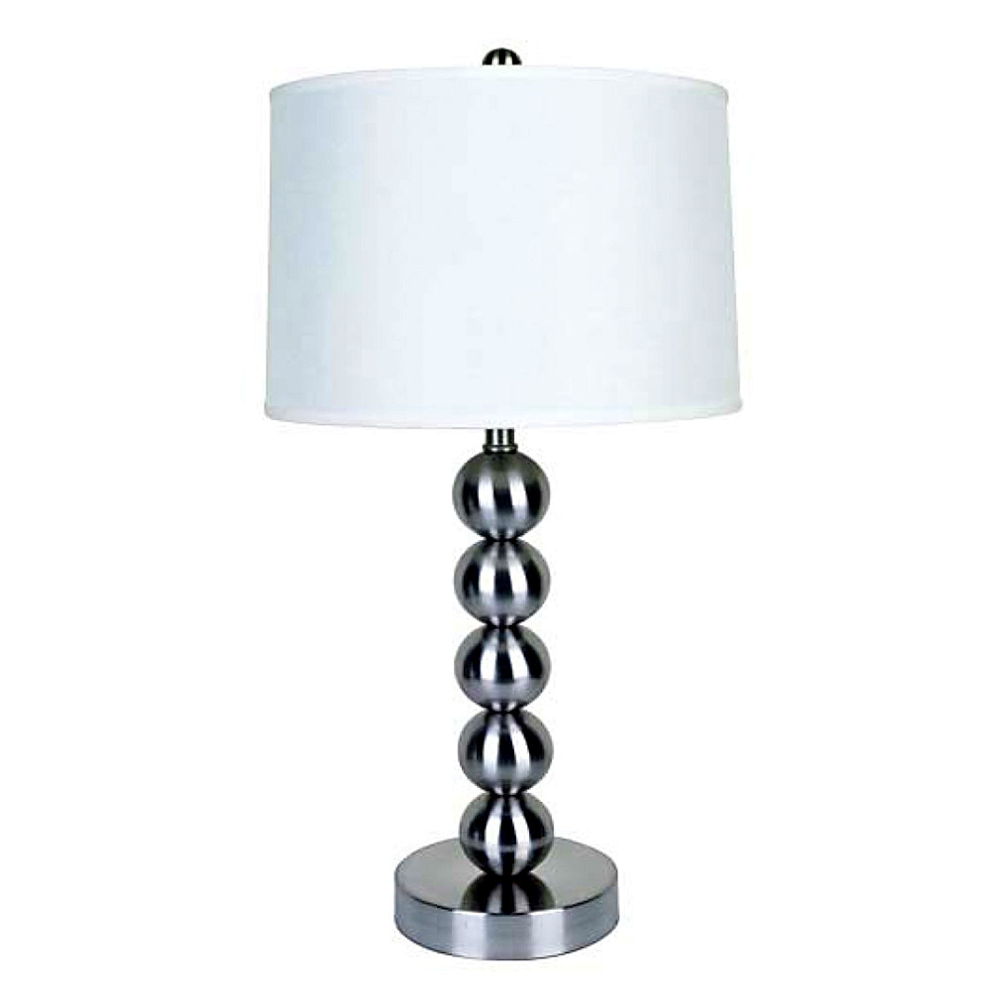 Silver Bauble Table Lamp with White Shade