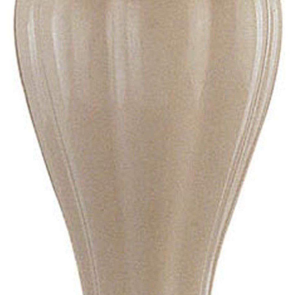 27" Ivory and Gold Ceramic Urn Table Lamp With Off White Empire Shade