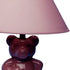 13" Pink Bedside Table Lamp With Pink Empire Shade