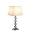 25" Crystal Geo Cubed Table Lamp With White Sharp Corner Square Tapered Shade