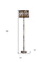 59" Brown And Black Bedside Table Lamp With Brown And Black Drum Shade