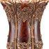 20" Red and Gold Polyresin Damask Novelty Urn