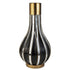 16" Polyresin Gold and Black Striped Round Urn