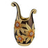 18" Brown and Gold Floral Polyresin Table Vase