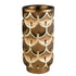 14" Polyresin Gold Geometric Cylinder Table Vase