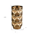 14" Polyresin Gold Geometric Cylinder Table Vase