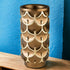 14" Polyresin Gold Geometric Cylinder Table Vase