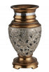 15" Gold and Silver Paisley Polyresin Round Urn Vase