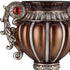 18" Brown Bronze and Silver Polyresin Urn Vase