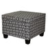 25" Black And White Polyester Blend And Black Geometric Storage