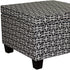 25" Black And White Polyester Blend And Black Geometric Storage