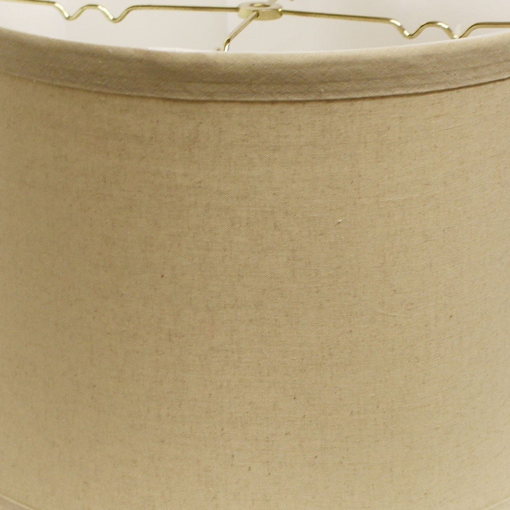 15" Rosewood Drum Trimmed Linen Lampshade