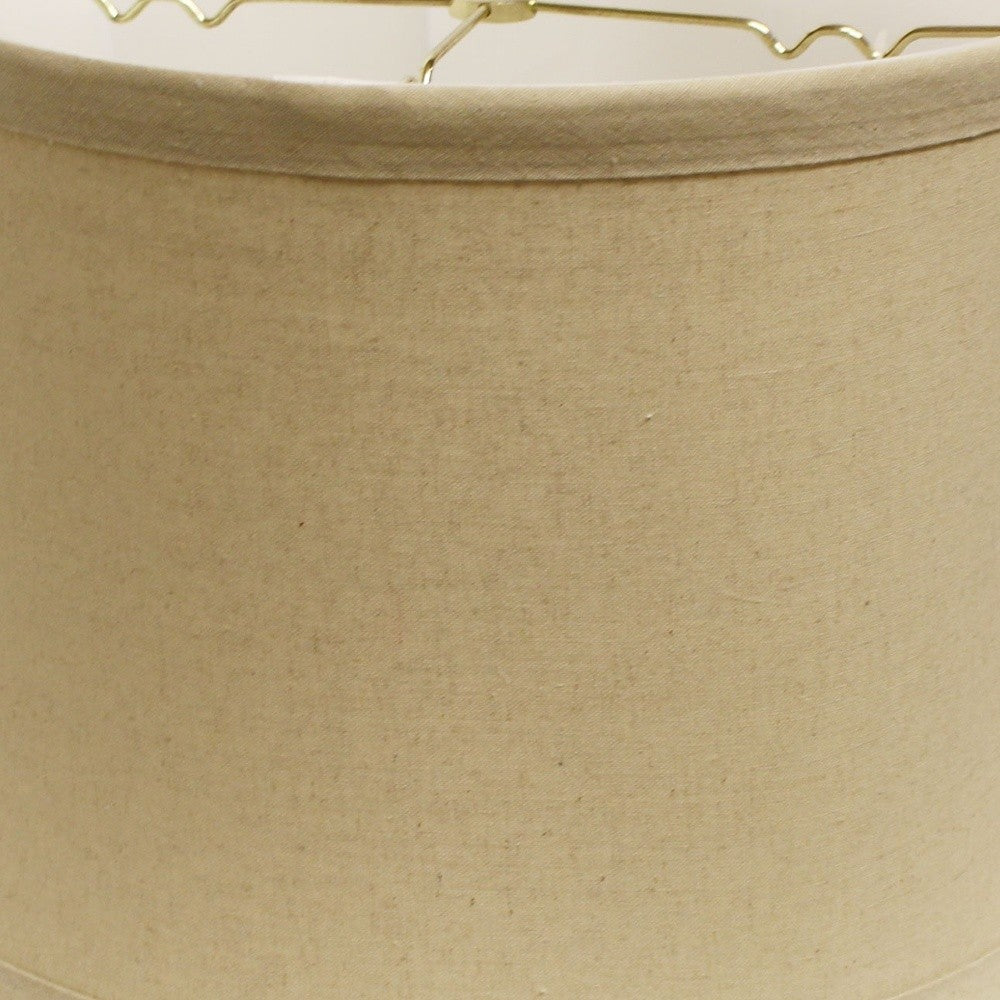 17" Rosewood Drum Trimmed Linen Lampshade