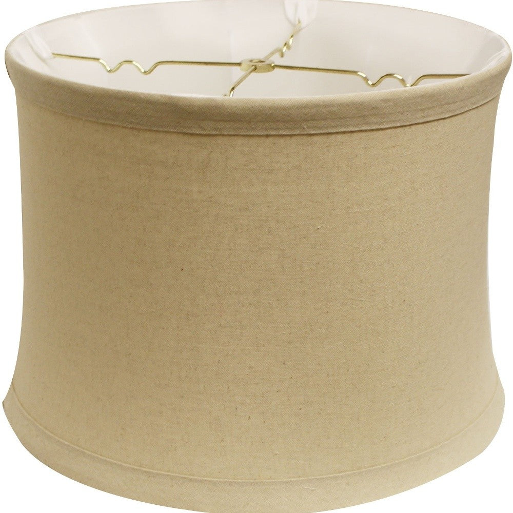 19" Rosewood Drum Trimmed Linen Lampshade