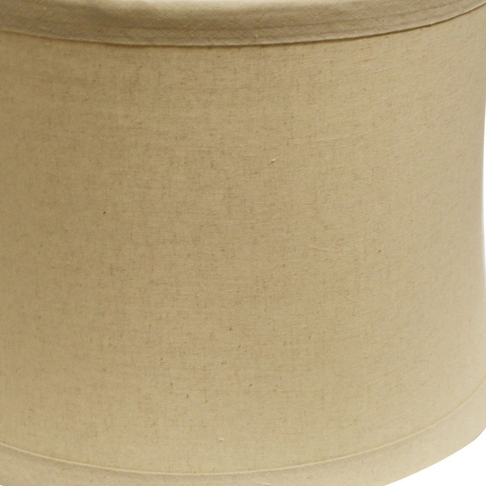 19" Rosewood Drum Trimmed Linen Lampshade