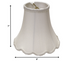 8" White Slanted Scallop Bell Monay Shantung Lampshade