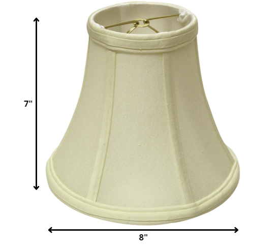 8" Ivory Premium Bell Monay Shantung Lampshade