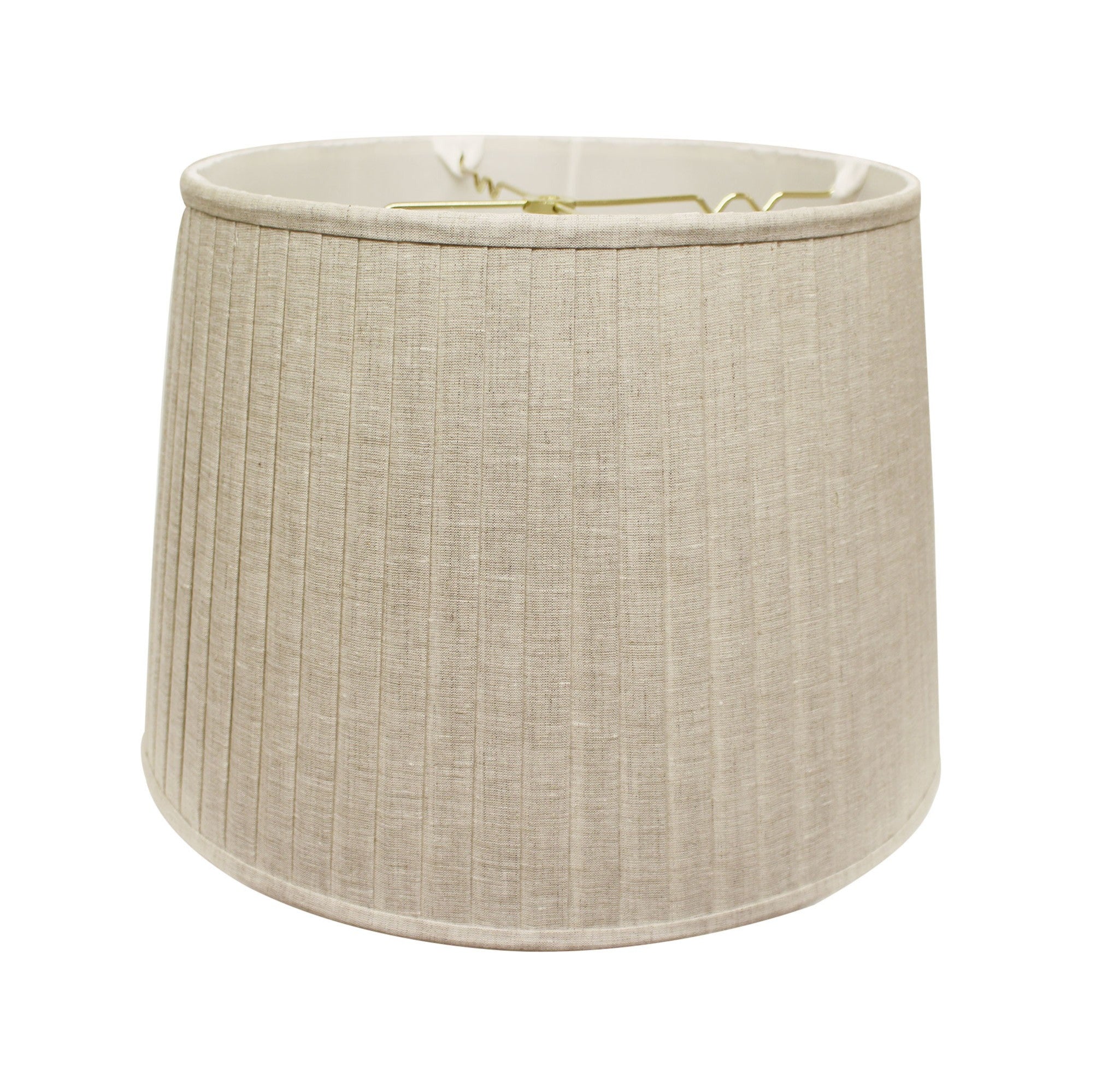 14" Cream Paperback Linen Lampshade with Side Pleats