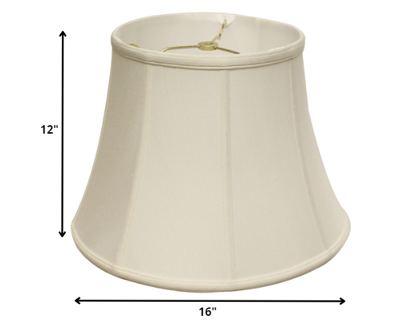 16" White Altered Bell Monay Shantung Lampshade