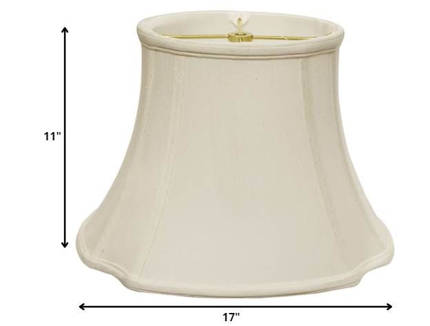 17" White Reversed Oval Monay Shantung Lampshade