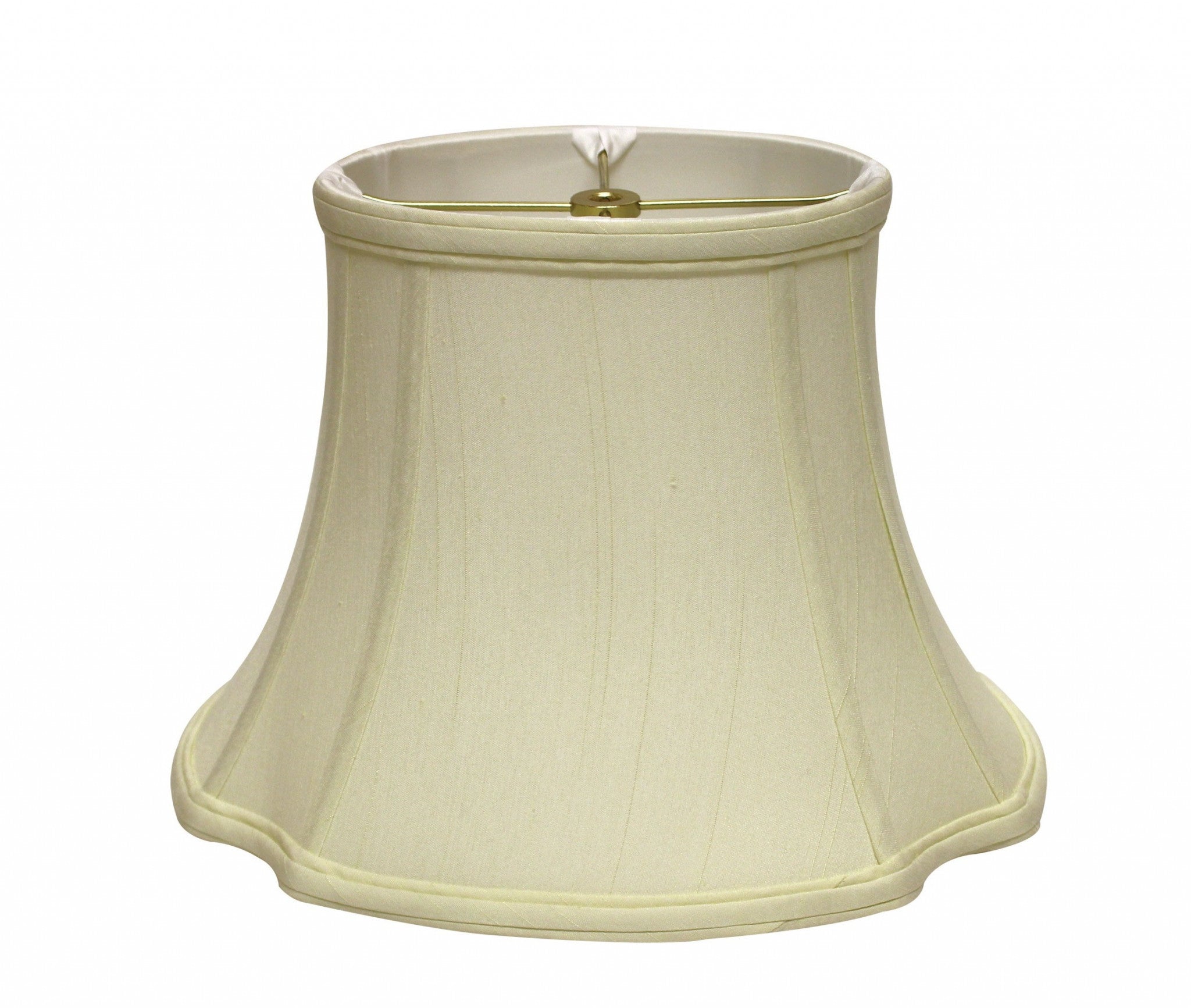 17" Ivory Reversed Oval Monay Shantung Lampshade