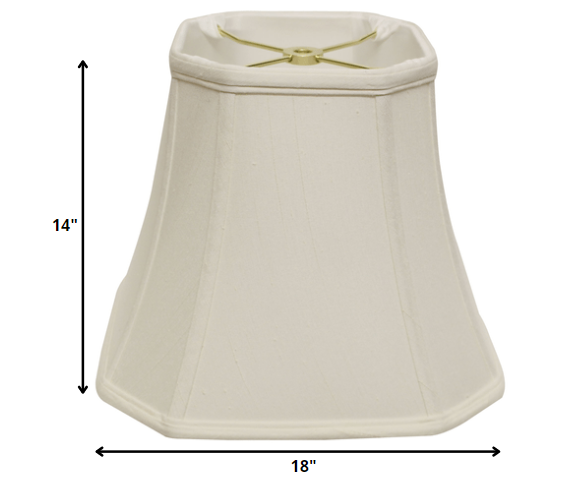 18" White Slanted Square Bell Monay Shantung Lampshade