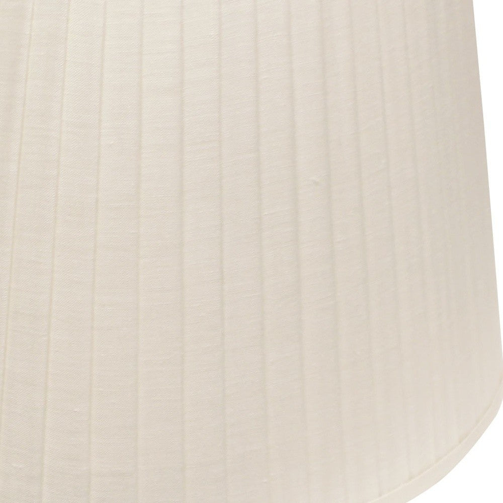 14" White Slanted Oval Paperback Linen Lampshade