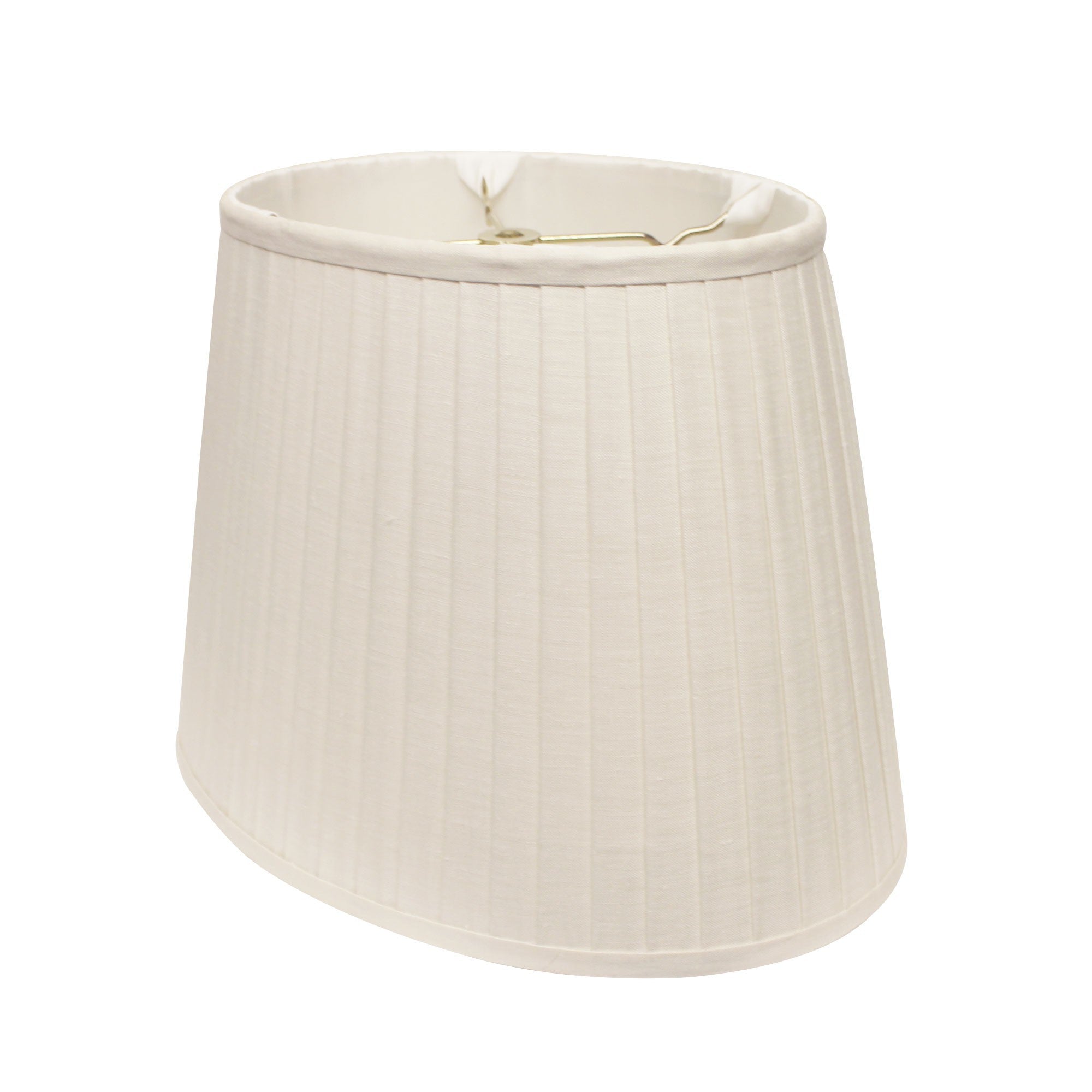 16" White Slanted Oval Paperback Linen Lampshade