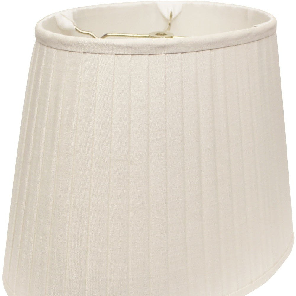 16" White Slanted Oval Paperback Linen Lampshade