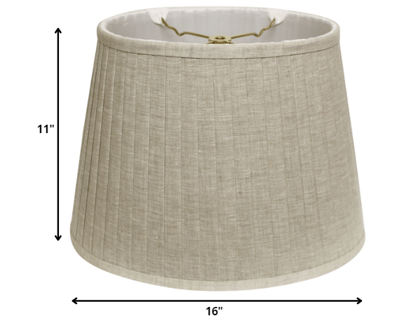 16" Cream Slanted Oval Paperback Linen Lampshade