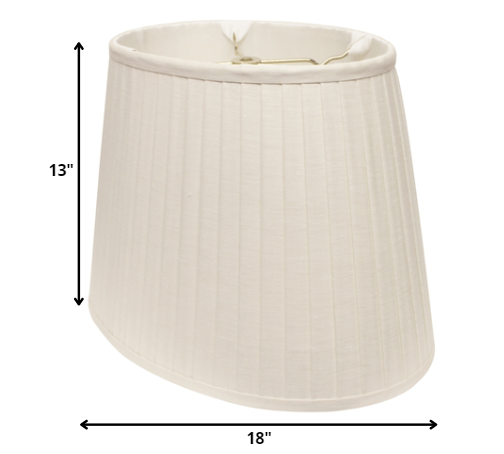 18" White Slanted Oval Paperback Linen Lampshade