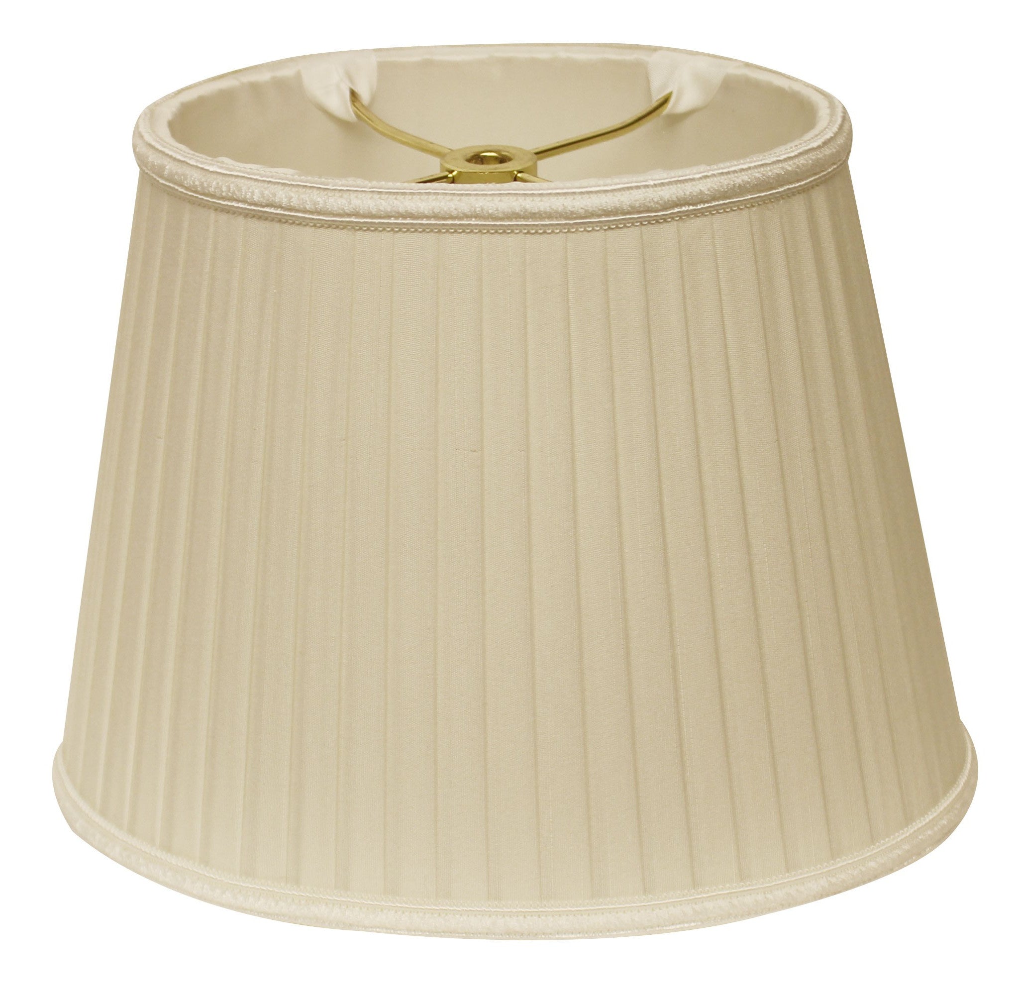 12" Ivory Oval Side Pleat Paperback Shantung Lampshade