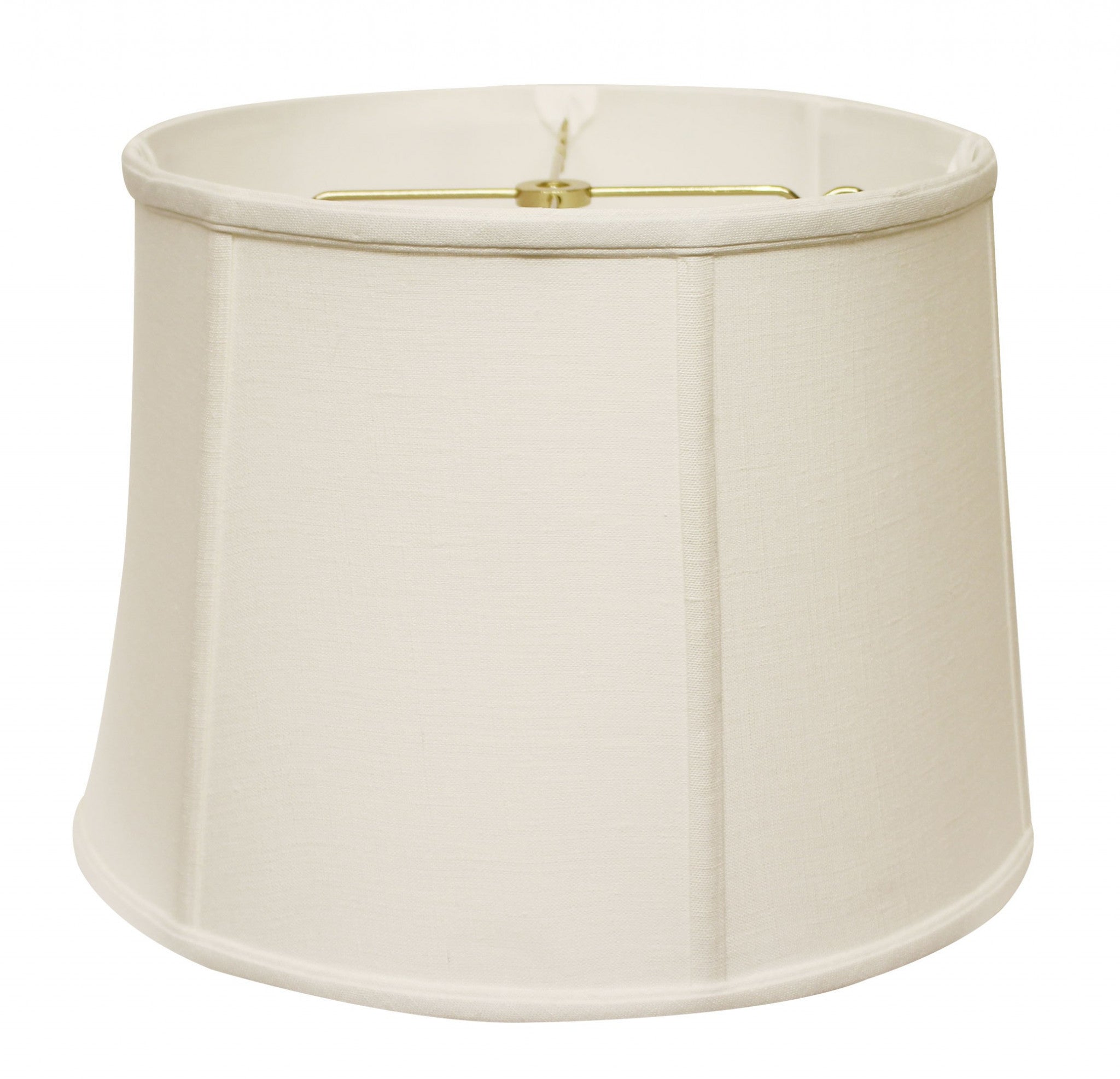 13" White Throwback Drum Linen Lampshade