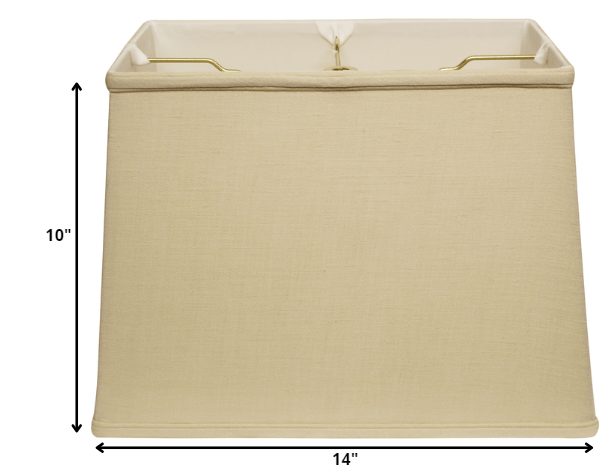 14" Pale Brown Throwback Rectangle Linen Lampshade