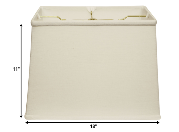 18" White Throwback Rectangle Linen Lampshade