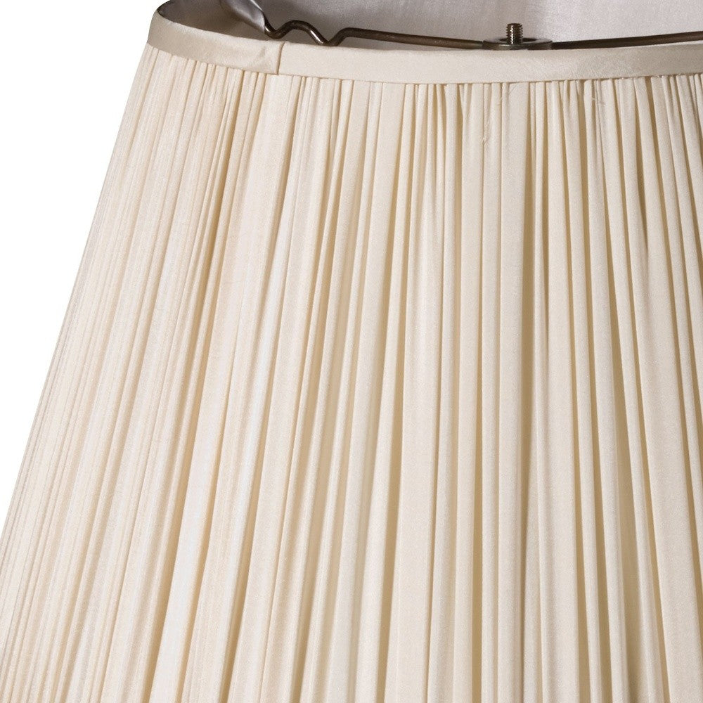 19" Pale Grey Slanted Paperback Pleated Tafetta Lampshade