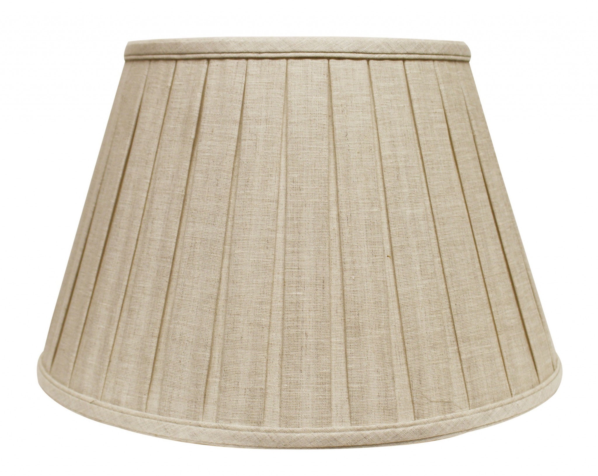 14" Cream Slanted Paperback Linen Lampshade with Box Pleat