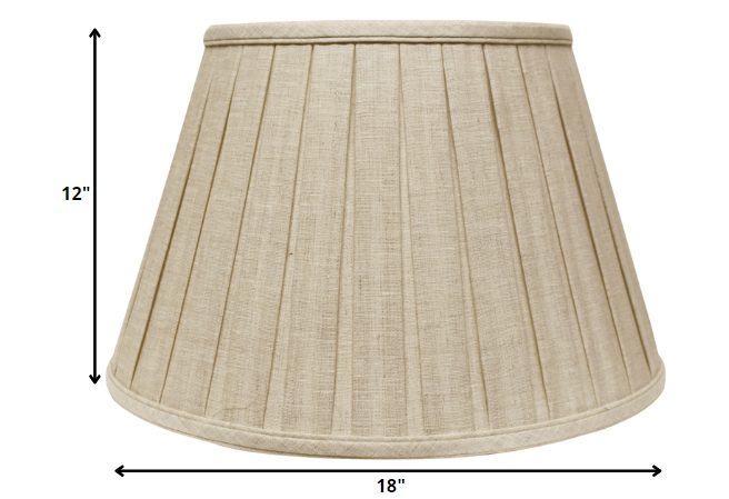 18" Cream Slanted Paperback Linen Lampshade with Box Pleat