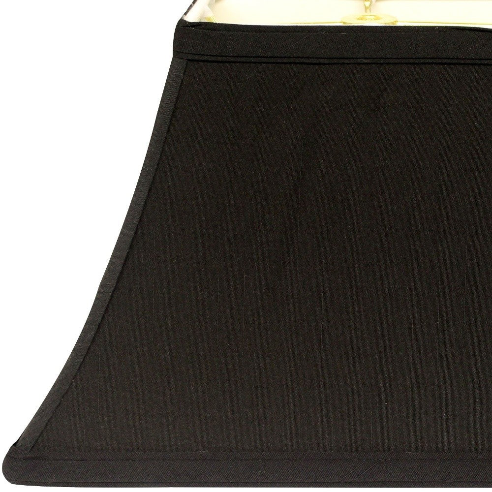 12" Black with White Lining Rectangle Bell Shantung Lampshade