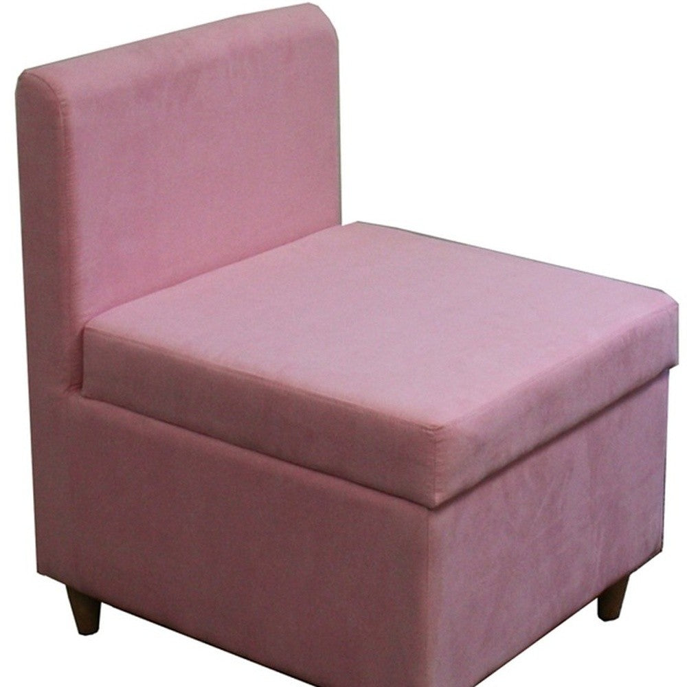 29" Mod Pink Mauve Microfiber Armless Accent Chair with Storage
