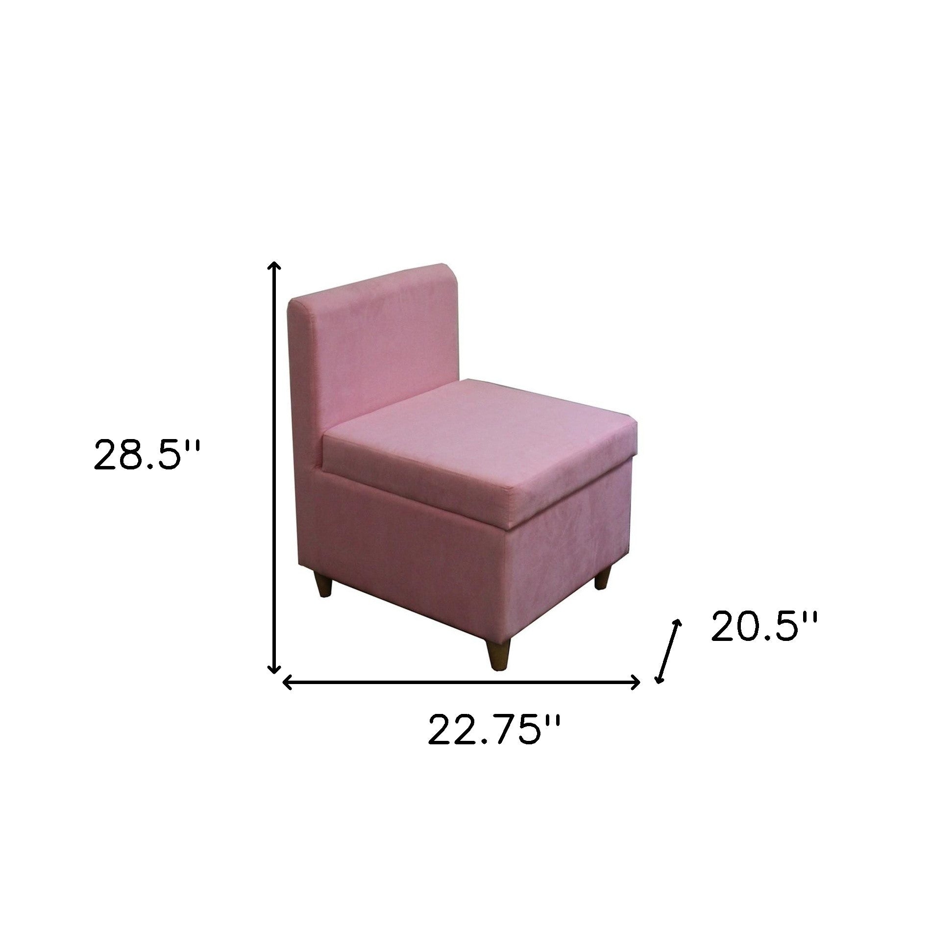 29" Mod Pink Mauve Microfiber Armless Accent Chair with Storage