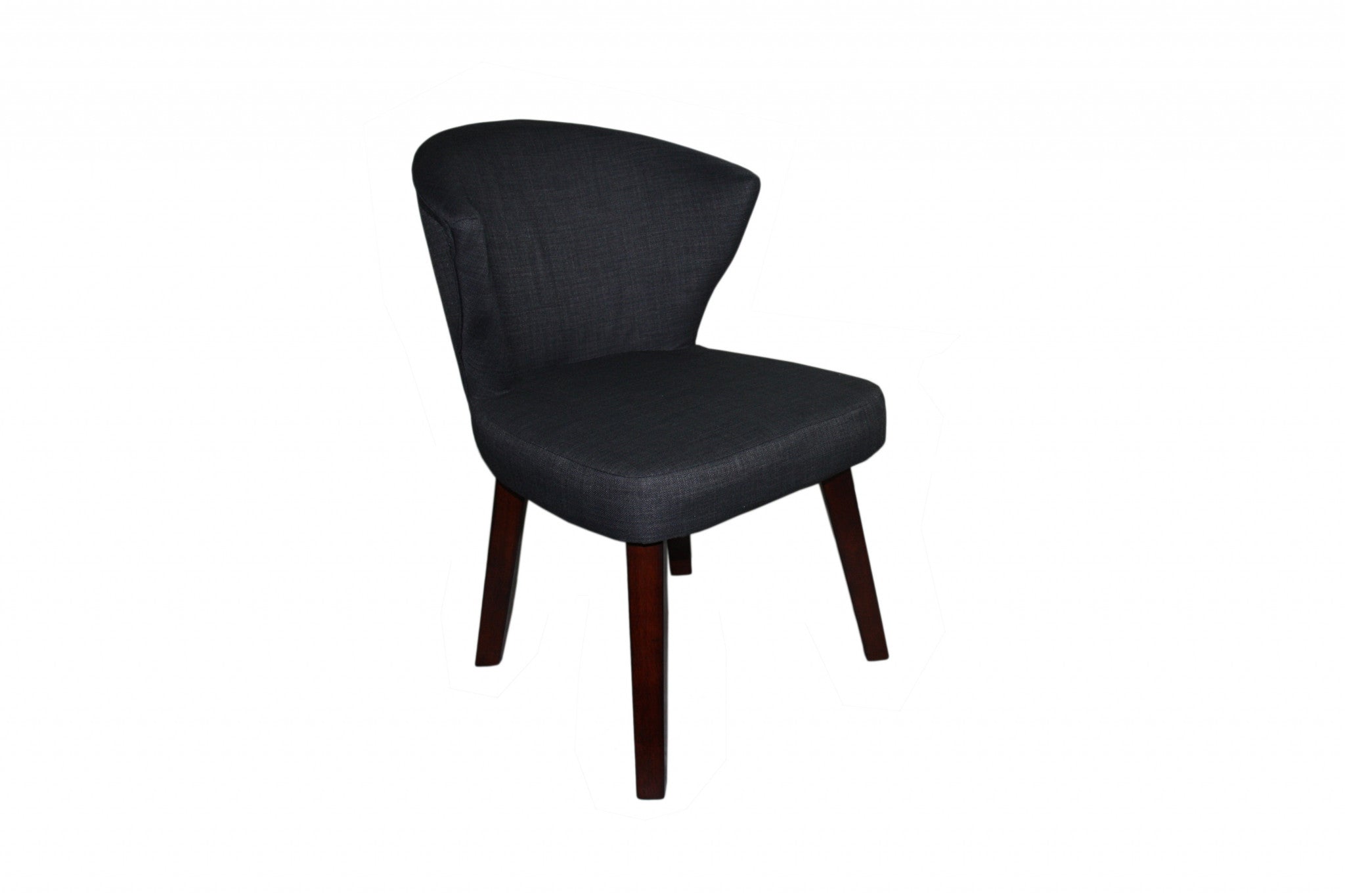 31" Dark Charcoal Grey and Black Wooden Curve Back Dining or Accent Chair