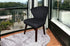 31" Dark Charcoal Grey and Black Wooden Curve Back Dining or Accent Chair