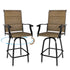 Set of Two 51" Brown Swivel Indoor Outdoor Bar Height chairs with Footrest