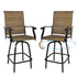 Set of Two 51" Brown Swivel Indoor Outdoor Bar Height chairs with Footrest