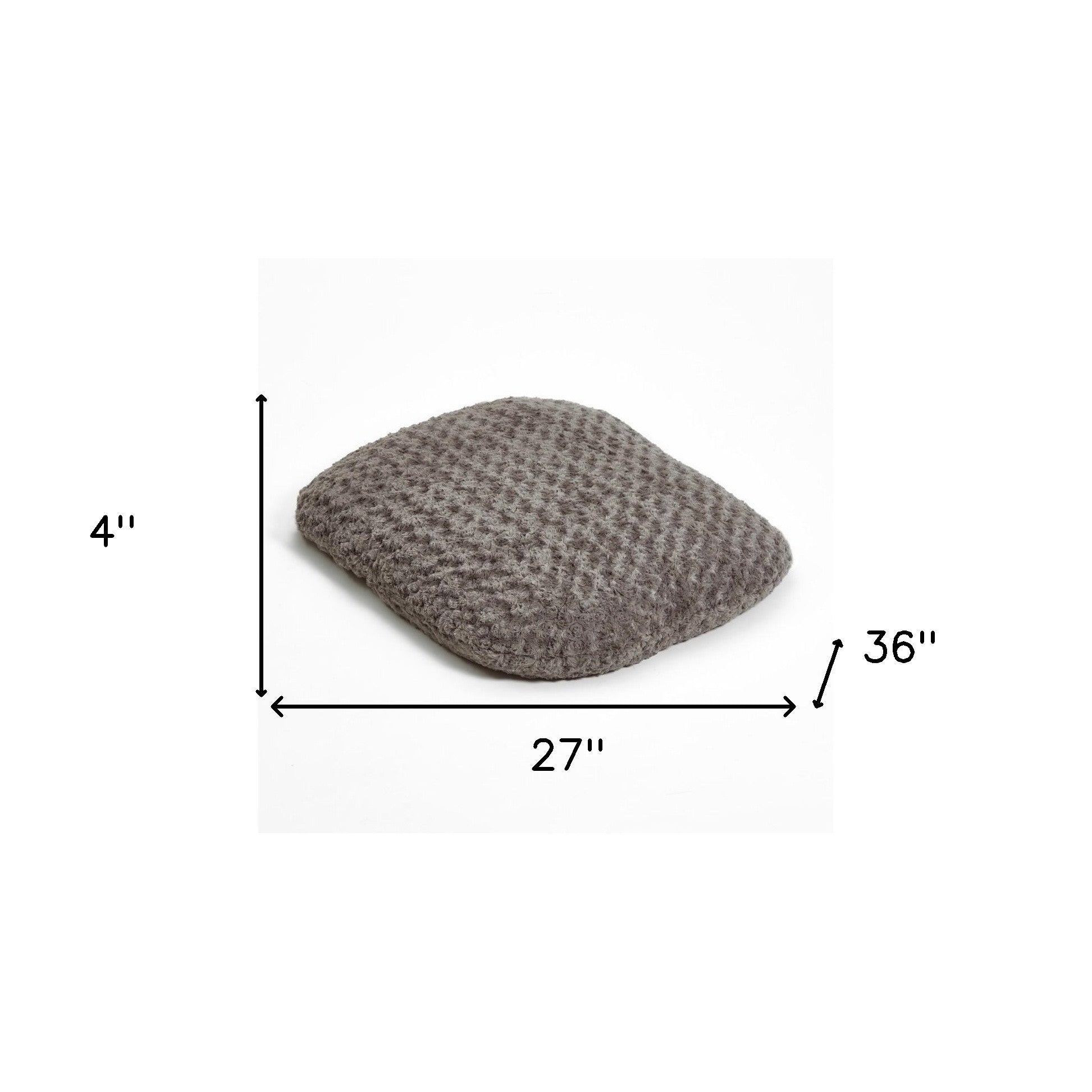 Gray 2" x 3" Lux Faux Fur Oval Pet Bed