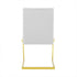 Set of Two White Gold Modern Dining Chairs