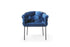 Blue Geo Velvet and Black Velvet Dining Chair