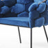 Blue Geo Velvet and Black Velvet Dining Chair